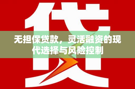 茅箭无担保贷款，灵活融资的现代选择与风险控制