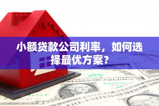 茅箭小额贷款公司利率，如何选择最优方案？