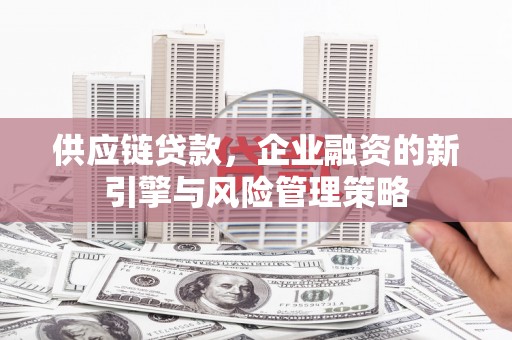 茅箭供应链贷款，企业融资的新引擎与风险管理策略