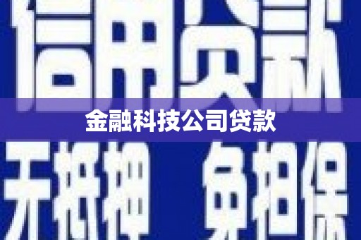 茅箭金融科技公司贷款