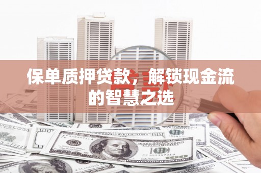 茅箭保单质押贷款，解锁现金流的智慧之选