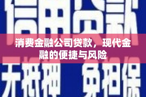 茅箭消费金融公司贷款，现代金融的便捷与风险